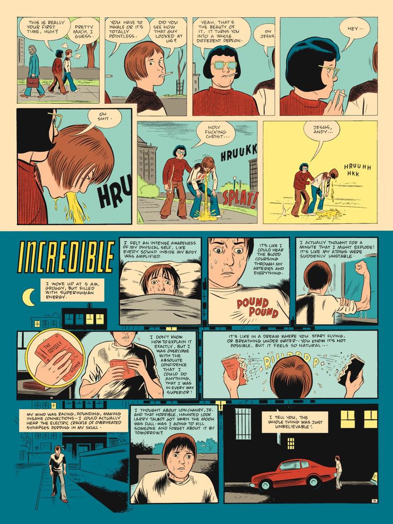 Illustration for article titled Ghost World's Daniel Clowes tells us about The Death-Ray, his chain-smoking teenage superhero